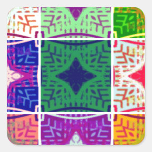 Beautiful Amazing African Chequered Print pattern Square Sticker