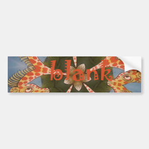 Beautiful amazing African colourful Giraffe blank Bumper Sticker