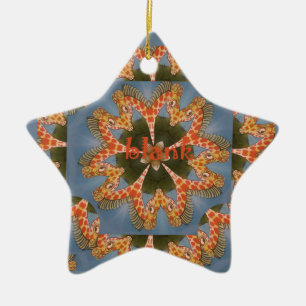 Beautiful amazing African colourful Giraffe blank Ceramic Ornament