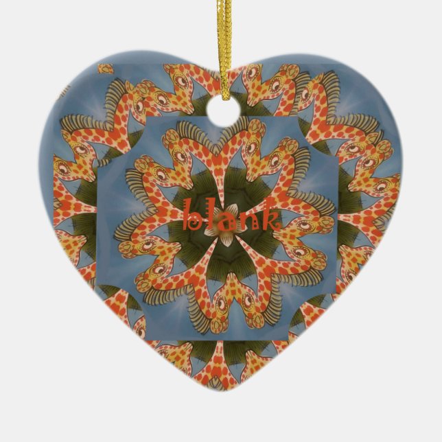 Beautiful amazing African colourful Giraffe blank Ceramic Ornament (Front)