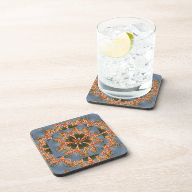 Beautiful amazing African colourful Giraffe blank Coaster (Right Side)