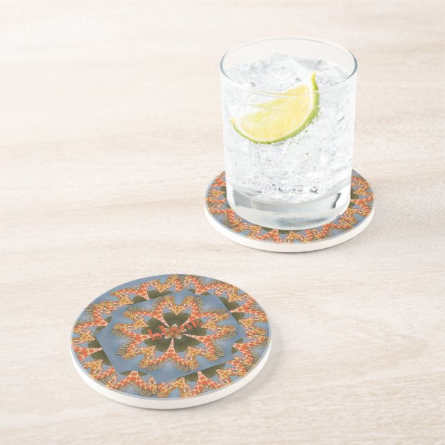 Beautiful amazing African colourful Giraffe blank Coaster (Side)