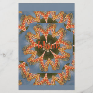 Beautiful amazing African colourful Giraffe blank Stationery