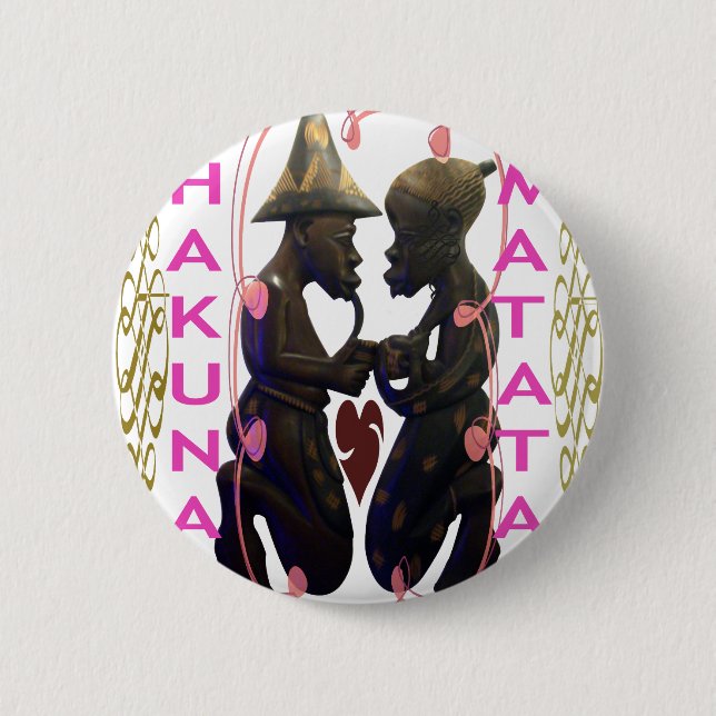 Beautiful  Amazing African Couple: A Romantic Art 2 Inch Round Button (Front)