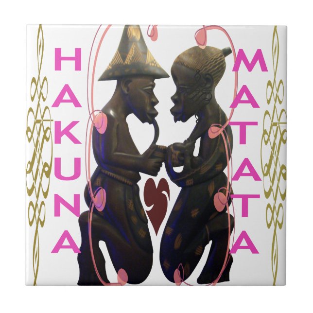 Beautiful  Amazing African Couple: A Romantic Art Tile (Front)