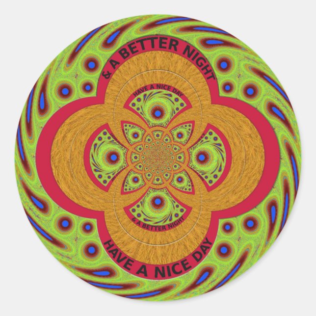  Beautiful amazing African Mandala Pattern Design Classic Round Sticker (Front)