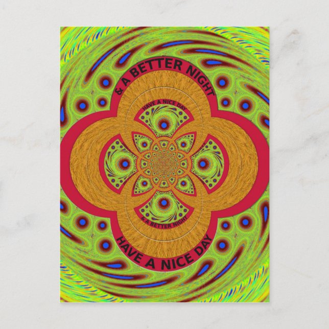  Beautiful amazing African Mandala Pattern Design Postcard (Front)