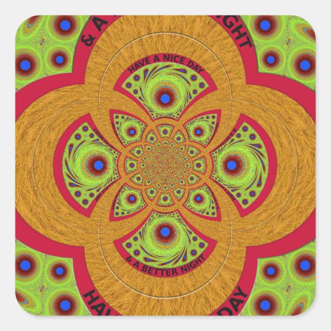  Beautiful amazing African Mandala Pattern Design Square Sticker (Front)