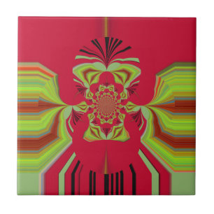 Beautiful Amazing African Red yellow Motif Pattern Tile