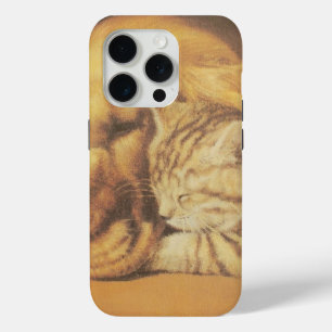 Beautiful Amazing Cat and Dog Cuddling Art Print iPhone 15 Pro Case