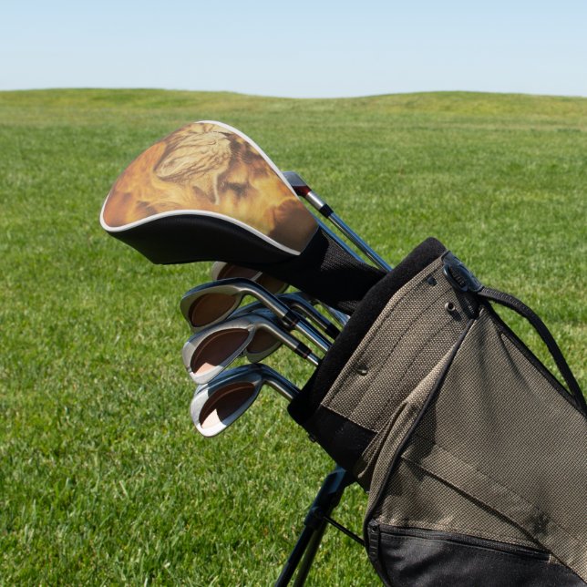 Beautiful Amazing Cat and Dog Cuddling Art Print Golf Head Cover (In Situ)