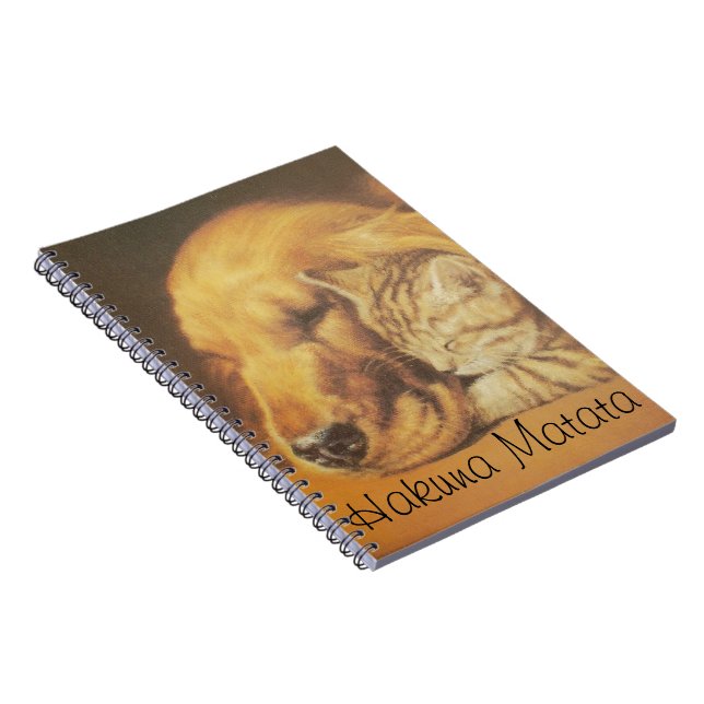 Beautiful Amazing Cat and Dog Cuddling Art Print Notebook (Right Side)