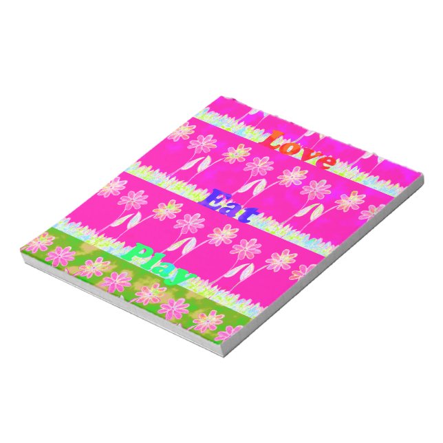 Beautiful amazing colorful Flora text quote design Notepad (Rotated)