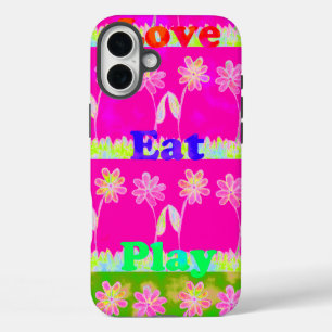 Beautiful amazing colourful Flora text quote desig iPhone 16 Plus Case
