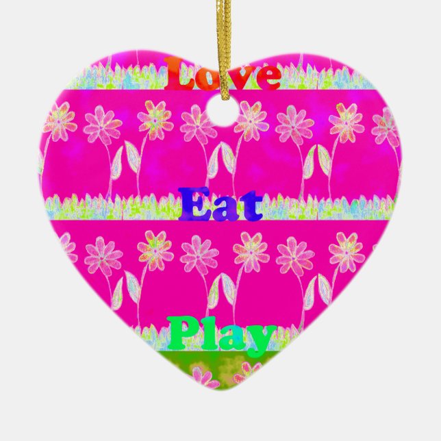 Beautiful amazing colourful Flora text quote desig Ceramic Ornament (Front)