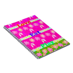 Beautiful amazing colourful Flora text quote desig Notebook