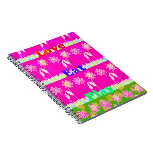 Beautiful amazing colourful Flora text quote desig Notebook (Right Side)