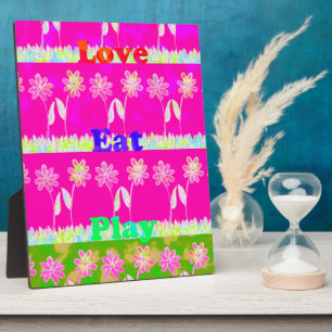 Beautiful amazing colourful Flora text quote desig Plaque