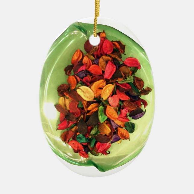 Beautiful amazing colourful rose design ceramic ornament (Front)