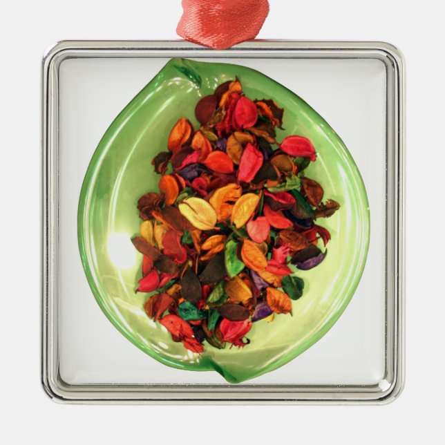 Beautiful amazing colourful rose design metal ornament (Front)