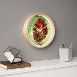 Beautiful amazing colourful rose design wall clock