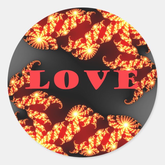 Beautiful amazing  colourful  universe Love text  Classic Round Sticker (Front)