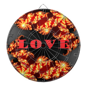 Beautiful amazing colourful universe Love text Dartboard