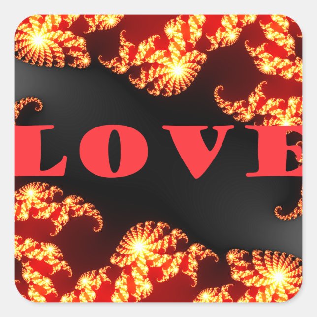 Beautiful amazing  colourful  universe Love text  Square Sticker (Front)