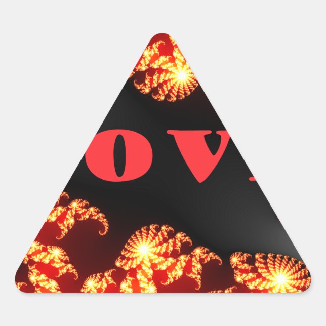 Beautiful amazing  colourful  universe Love text  Triangle Sticker (Front)