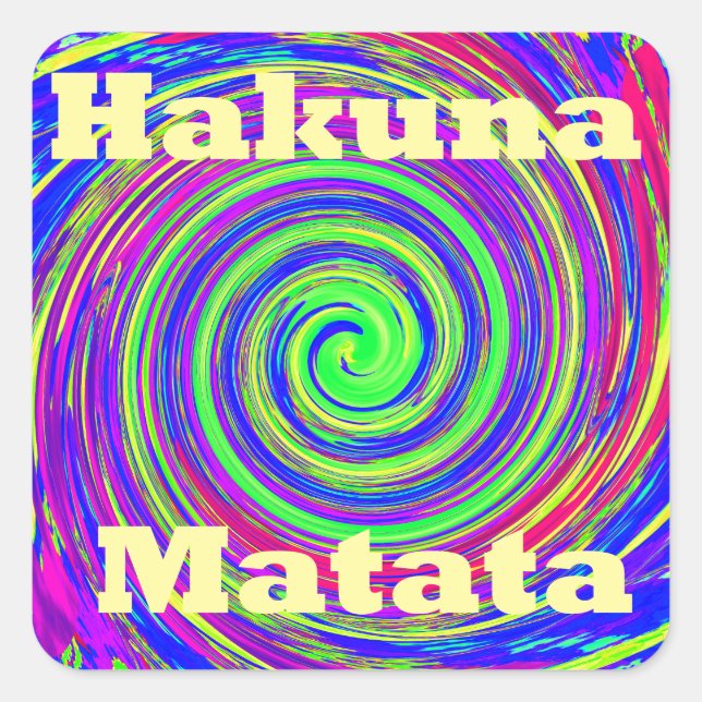 Beautiful Amazing Colourful  Whirl Vector Geometri Square Sticker (Front)