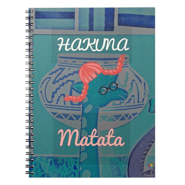 Beautiful amazing cute girly funny giraffe graphic notebook (Front)