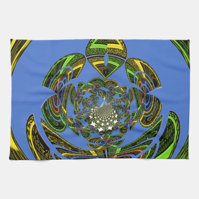 Beautiful amazing cute nice African Blue Design Kitchen Towel (Horizontal)