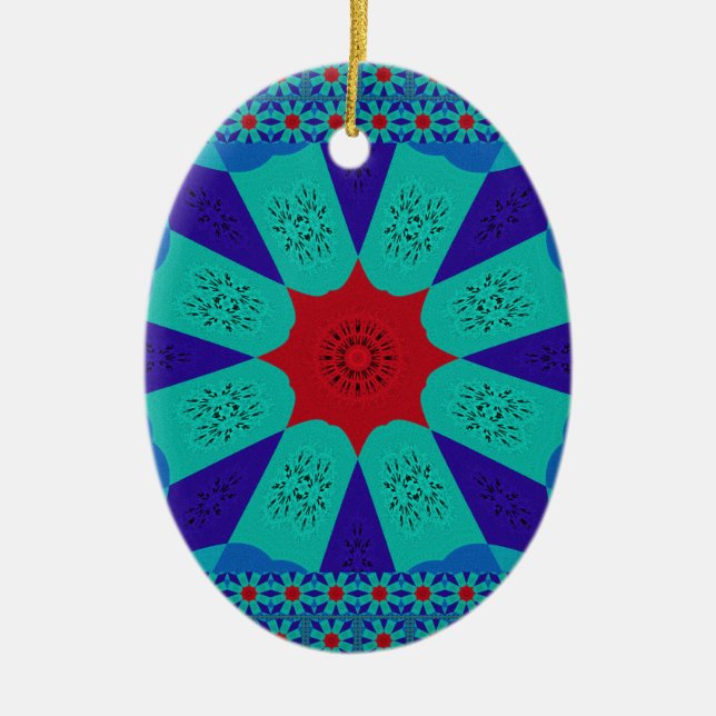 Beautiful Amazing Egyptian  Feminine Design Colour Ceramic Ornament (Front)