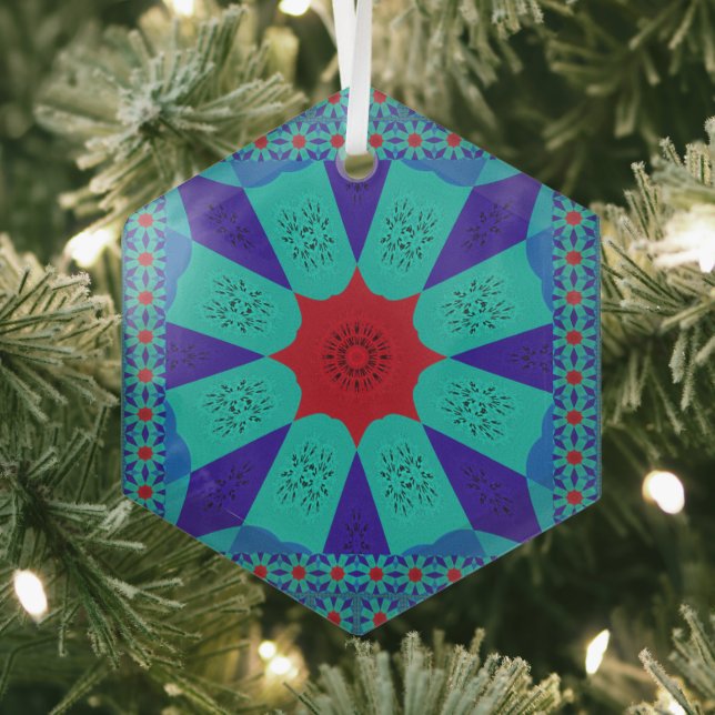 Beautiful Amazing Egyptian  Feminine Design Colour Glass Ornament (Insitu)