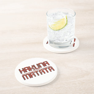 Beautiful Amazing Embossed Red Hakuna Matata Text  Coaster