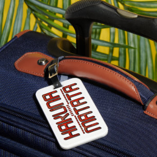 Beautiful Amazing Embossed Red Hakuna Matata Text  Luggage Tag