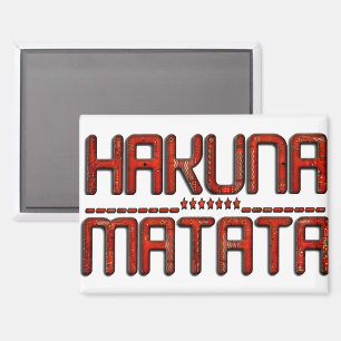 Beautiful Amazing Embossed Red Hakuna Matata Text  Magnet