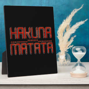 Beautiful Amazing Embossed Red Hakuna Matata Text  Plaque