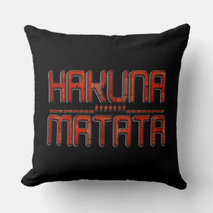 Beautiful Amazing Embossed Red Hakuna Matata Text Throw Pillow