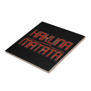 Beautiful Amazing Embossed Red Hakuna Matata Text  Tile