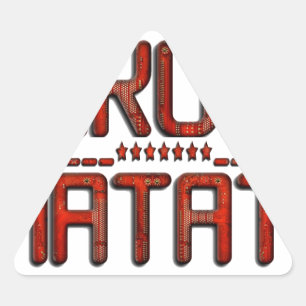 Beautiful Amazing Embossed Red Hakuna Matata Text  Triangle Sticker