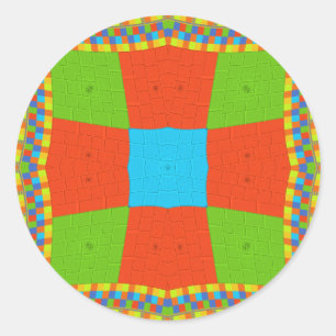 Beautiful amazing European colourful ethnic Vector Classic Round Sticker