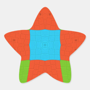 Beautiful amazing European colourful ethnic Vector Star Sticker