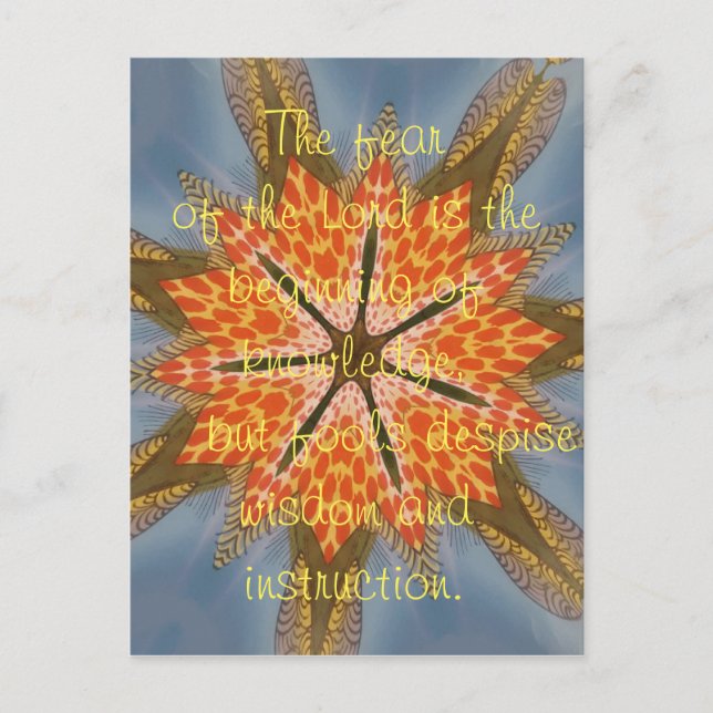 Beautiful amazing fear of the Lord's the beginning Postcard (Front)
