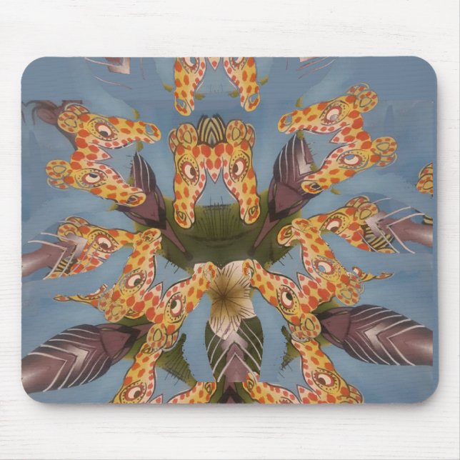 Beautiful amazing Funny African Giraffe pattern de Mouse Pad (Front)