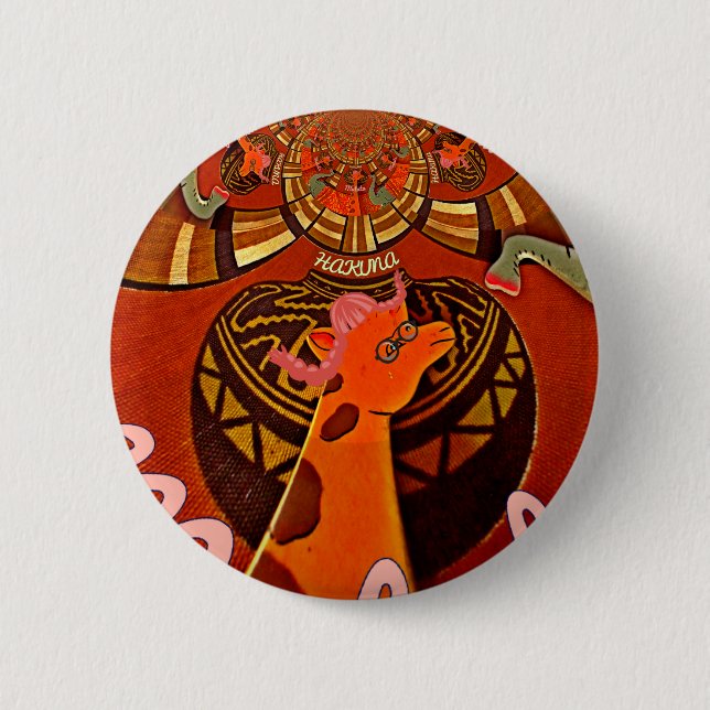Beautiful Amazing Giraffe  love safari animals  2 Inch Round Button (Front)