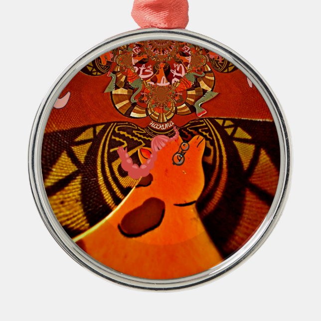 Beautiful Amazing Giraffe  love safari animals  Metal Ornament (Front)
