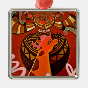 Beautiful Amazing Giraffe love safari animals Metal Ornament