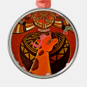 Beautiful Amazing Giraffe love safari animals Metal Ornament