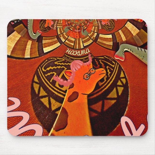 Beautiful Amazing Giraffe  love safari animals  Mouse Pad (Front)